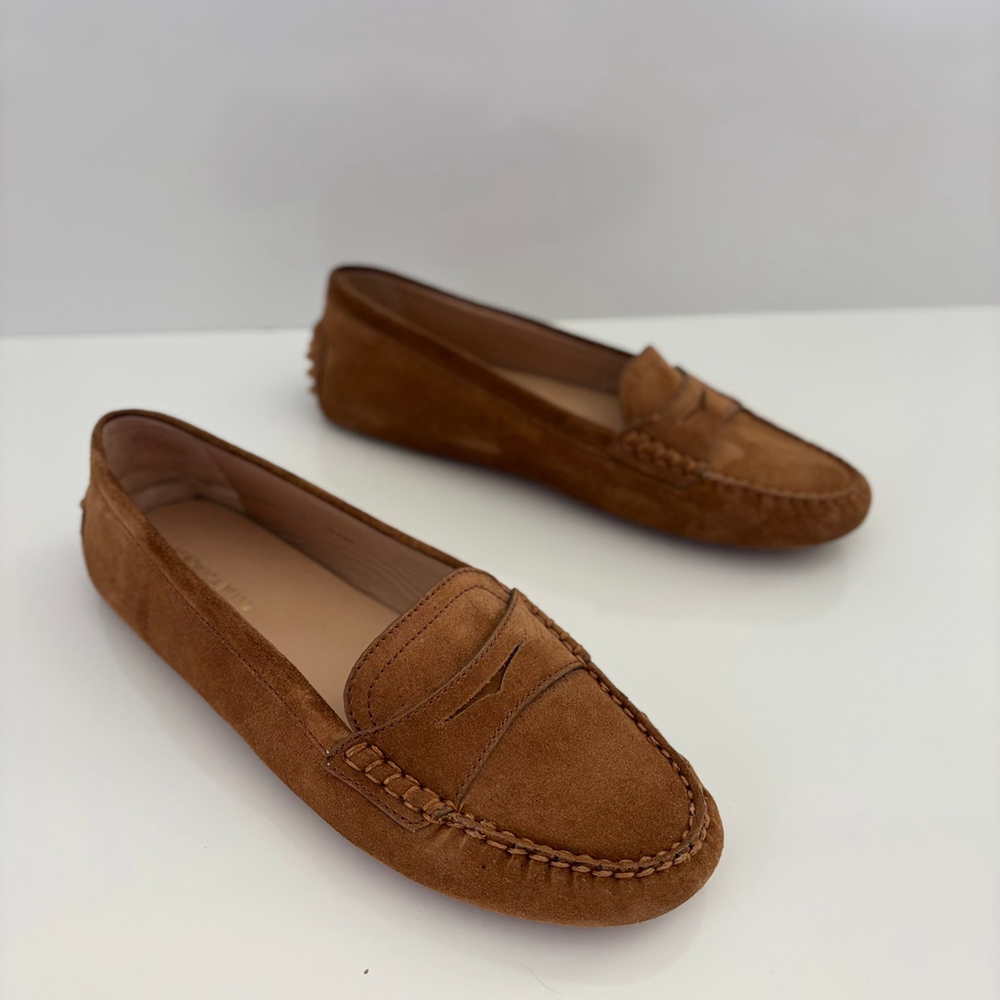 Veronica Beard Tan Suede Loafers